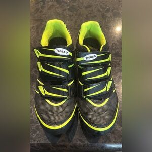 TIEBAO Black & Neon Yellow Cycling Shoes size 41